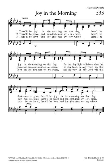 joy in the morning hymn.